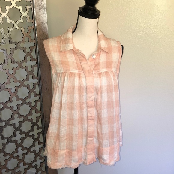 Free People Tops - NWT- Free People-Size M pink/white top